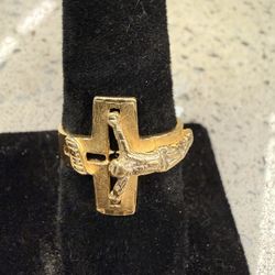 14KT Gold Cross Ring 41637-1