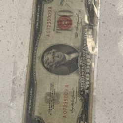 Rare Red Seal 2$ Bill