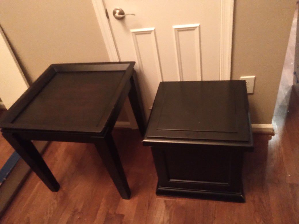 TWO Stylish Black End Tables
