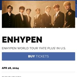 Enhypen KPOP 4/28 Tacoma Dome Two 2 Tickets