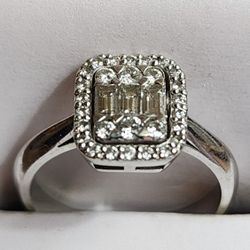 Baguette, Round and Princess Cut  Rectangular Diamond Ring

