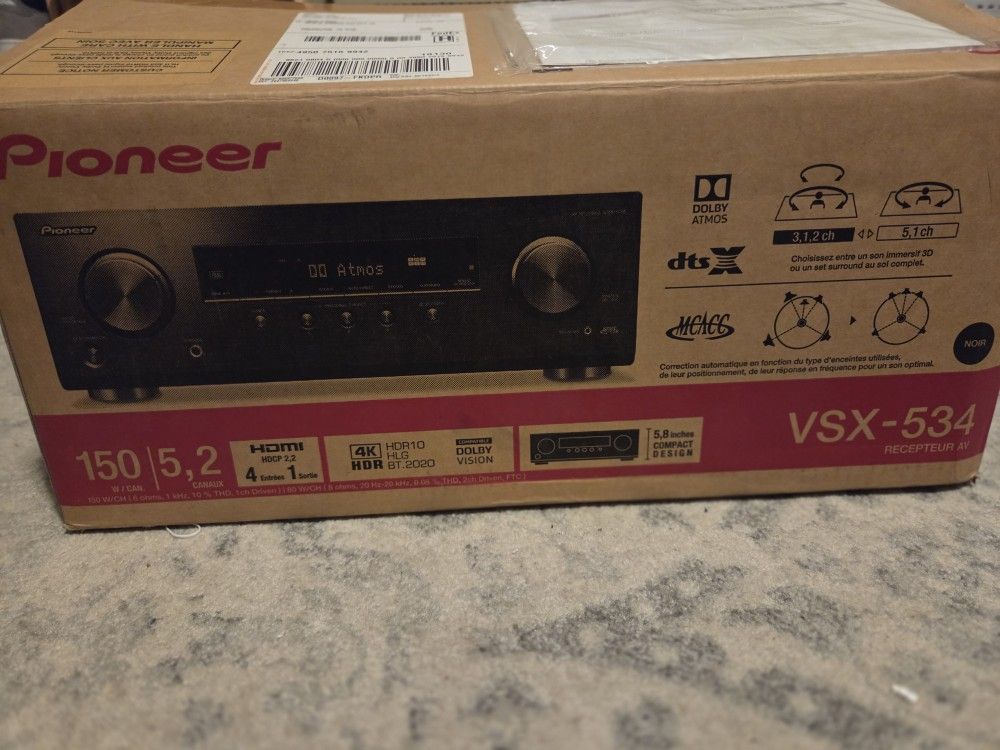 Pioneer Receiver With 4k Hdr And Bluetooth