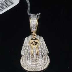 10KT Yellow Gold Diamond King Tut Pendant 5.00g .86CTW 182725