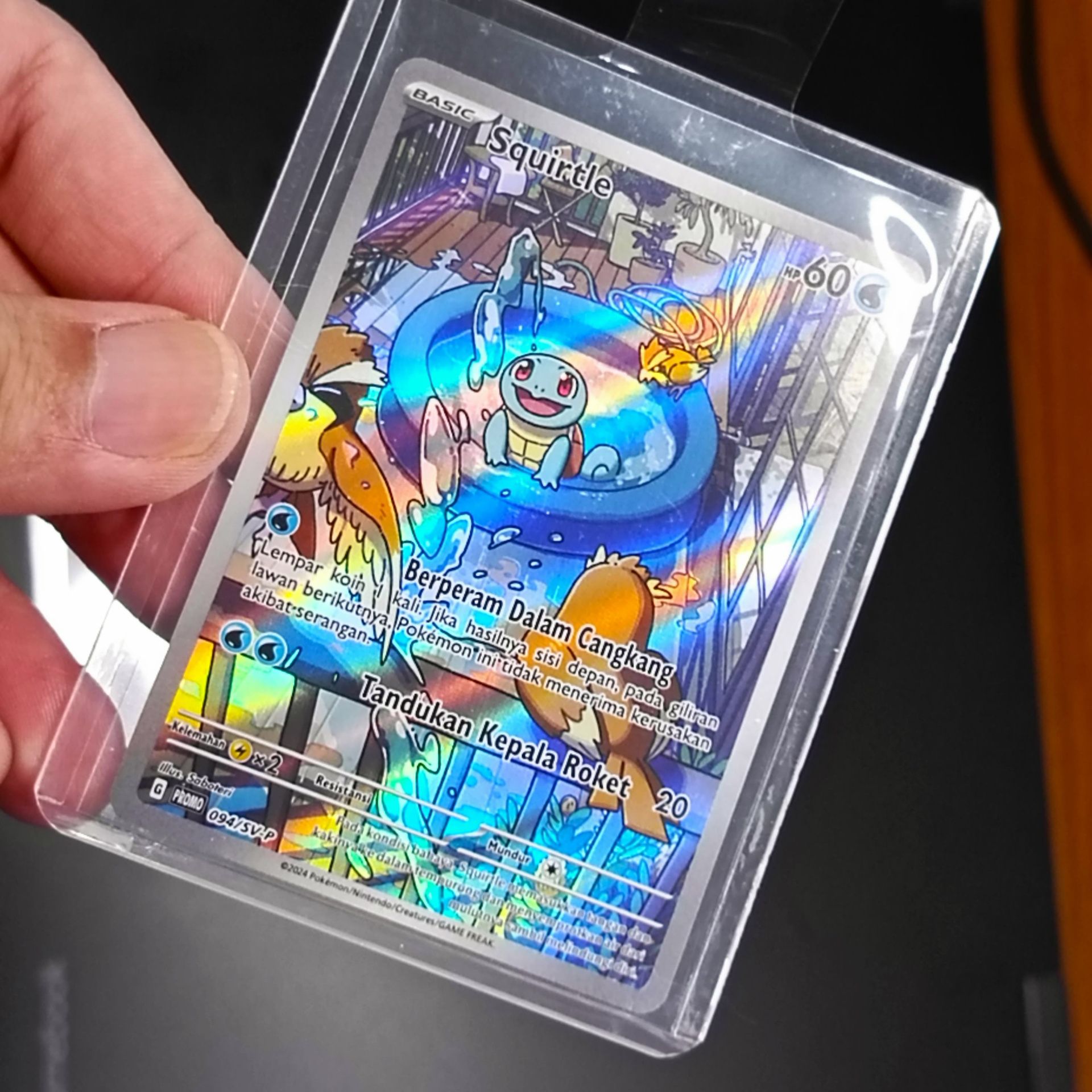 Pokemon Indonesia Squirtle 094/SV-P AR Shiny Treasure Promo Holo Foil