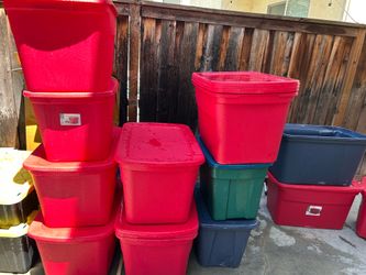 Bulk Lot of Red & Mixed Storage Totes - Multiple Sizes - Sterilite