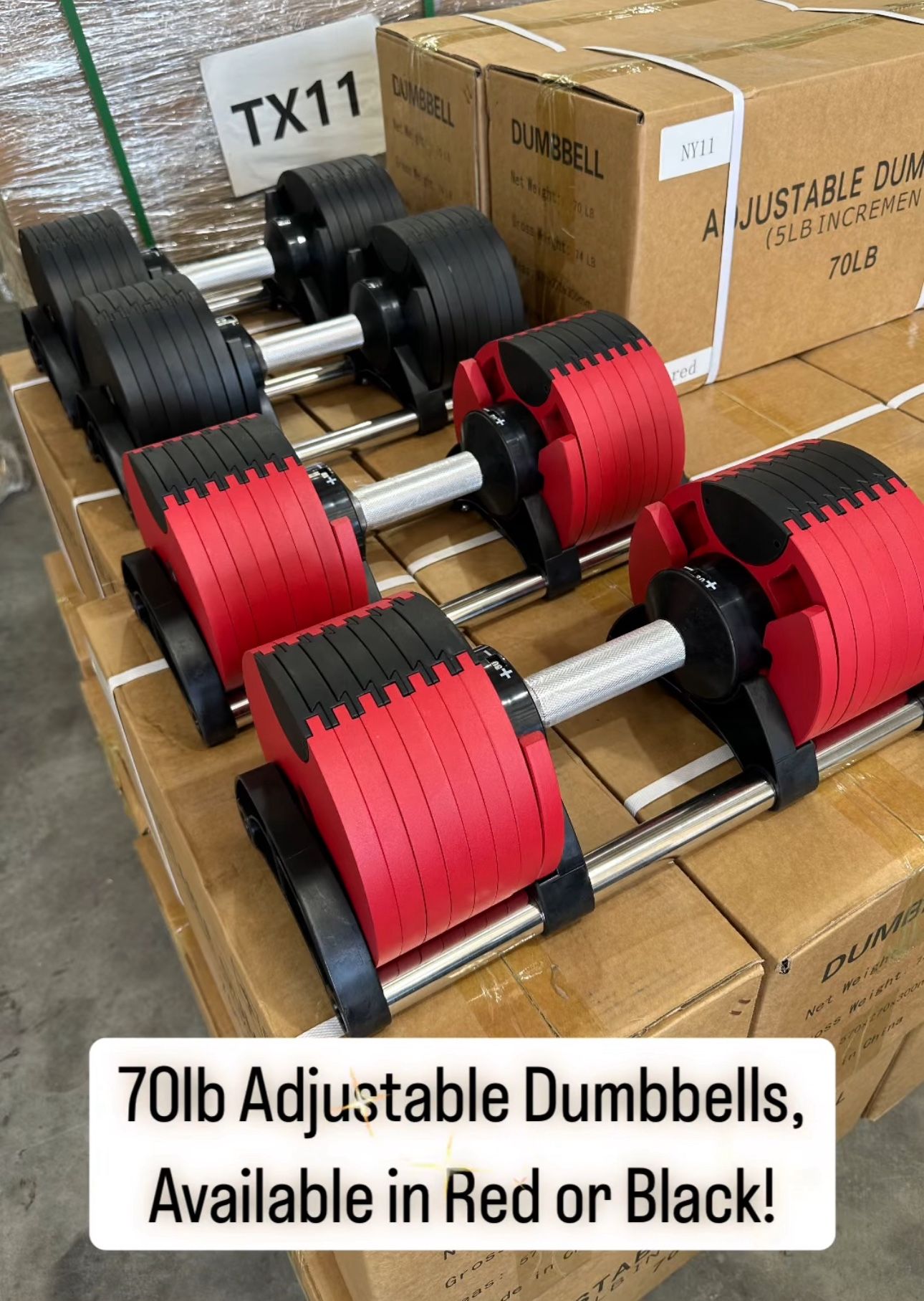 New Adjustable 5-70 LB Dumbbells