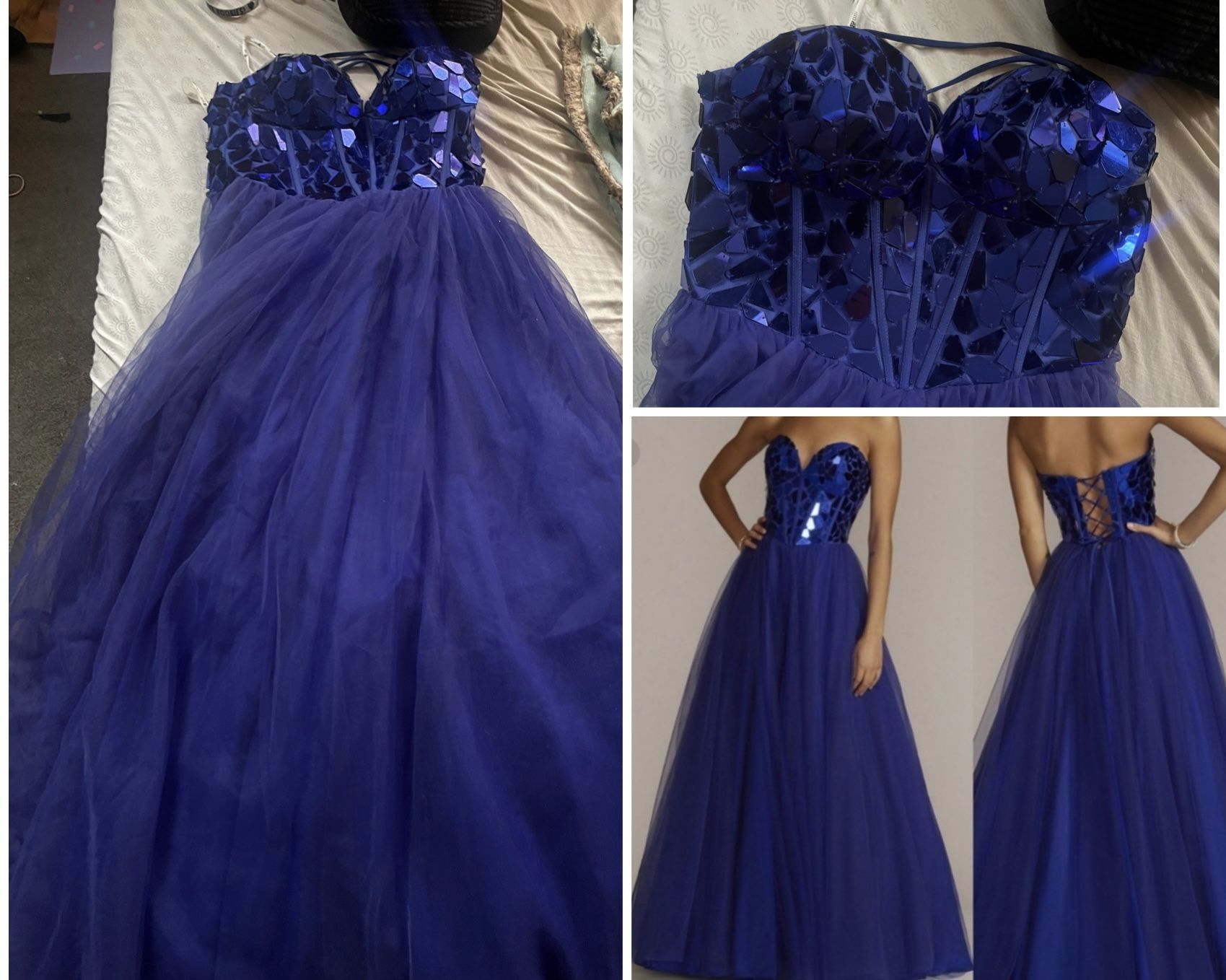 David’s Bridal Blue Prom Dress
