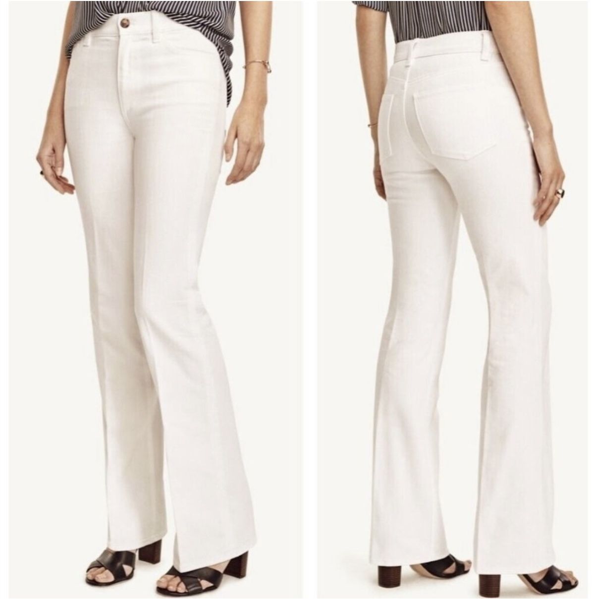 Ann Taylor White High Rise Flare Jeans - Size 6