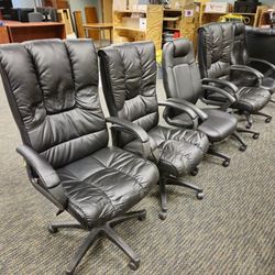 Black Leather Desk Chair