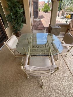 Glass table and chairs