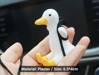 Cute Animal Car Vehicle Hanging Accessories Swinging Duck Car Hanging Ornament for Rear View Mirror Accessories and Decorate