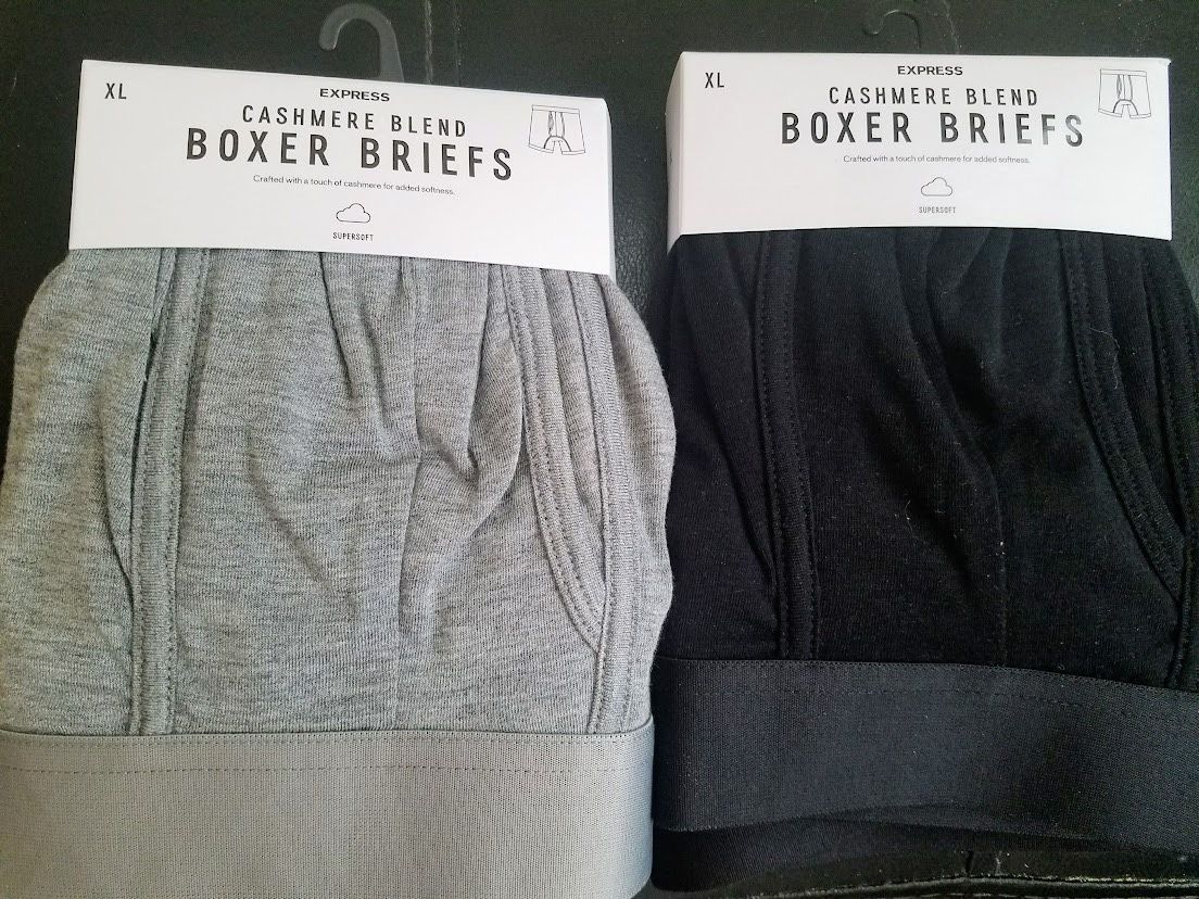 Express Cashmere Blend men's boxer briefs underwear XL, new, black and gray  (2 pairs) for Sale in San Jose, CA - OfferUp