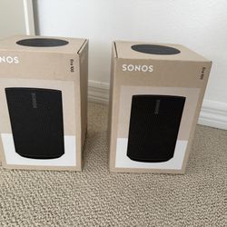 2 Brand New Sonos Era100 Black Speakers