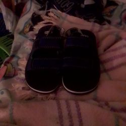 Dark Blue And White Slingback UGGs For Kids 