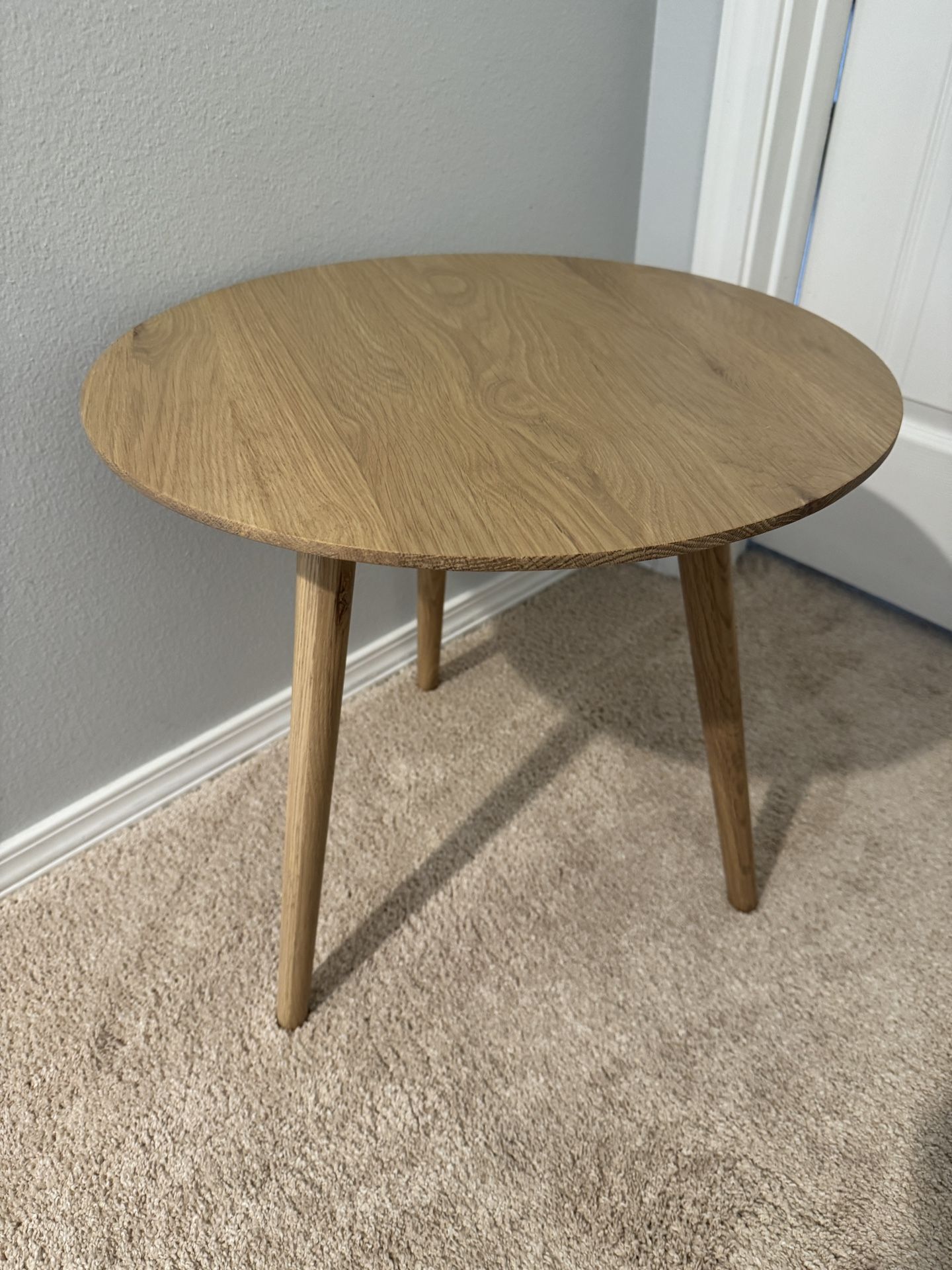 White Oak Round Side Table