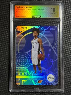 Dylan Harper 2025 Topps Match Attax #122 Rookie RC Blue Holo MBA 10 GEM MINT