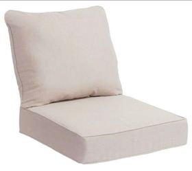 Hampton Bay 24 in. W x 24 in. D CushionGuard Deep Seat Universal Outdoor Lounge Chair Cushion in Putty