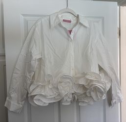 Ruffle White Blouse 
