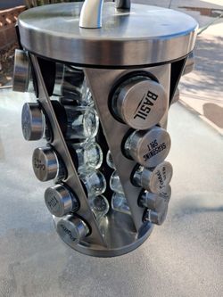Stainless steel Rotating Spice Rack  with 20Jars