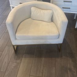 White Suede Chair 