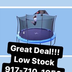 14 Foot Trampoline With The Basketball Hoop