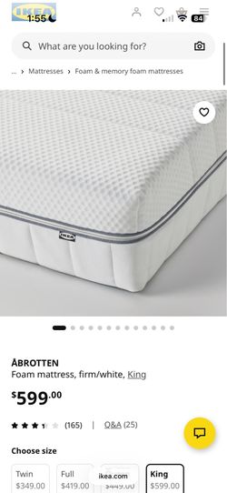 IKEA King Firm Mattress WITH FREE TOPPER