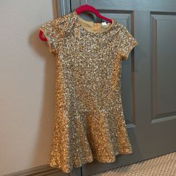 ✨ Gap Gold Sequin Party Dress – Girls Size 8 – Like New ✨