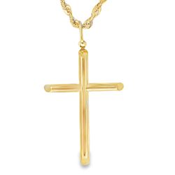10k Yellow Gold Cross Charm Necklace
