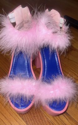 Women’s Pink Fur Wedges (Worn 2x!)  (Size: 38/7.5-8) (READ DESCRIPTION!!)