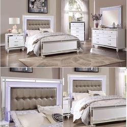 GLAMOROUS LED 4 PIECE BEDROOM SET!..QUEEN $1325!/ KING SIZE $1425! PRICE INCLUDES DELIVERY!!