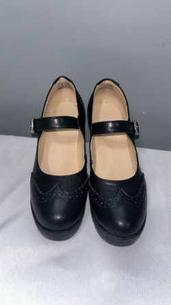 Black Chunky Mary Jane Platform Heels - Size 6