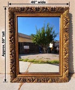Large Ornate Gold Framed Wall Mirror 46x59
