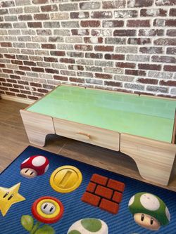 KIDS TRAIN TABLE WITH A DRAWER, $20 KIDS TRAIN TABLE WITH A DRAWER, $25.00