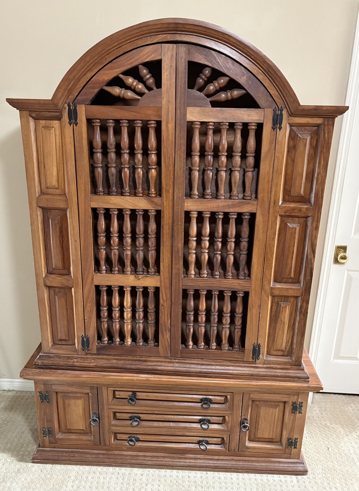 Vintage Mexican Wine And Storage Cabinet 