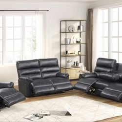 Sofa + Love Seat + Chair Recliner Set 
