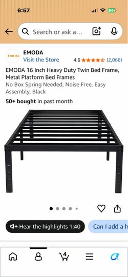 Twin size bed metal frame