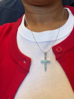 Sterling silver with turquoise cross pendant only