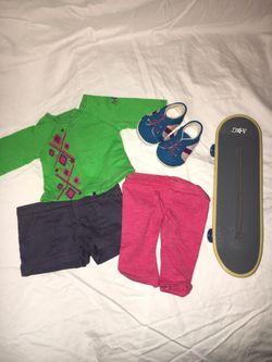 American Girl Doll Skateboarding Outfit with Skateboard