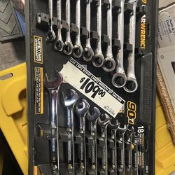 GEARWRENCH SAE/MM 90-Tooth Pro Combination Ratcheting Wrench Tool Set