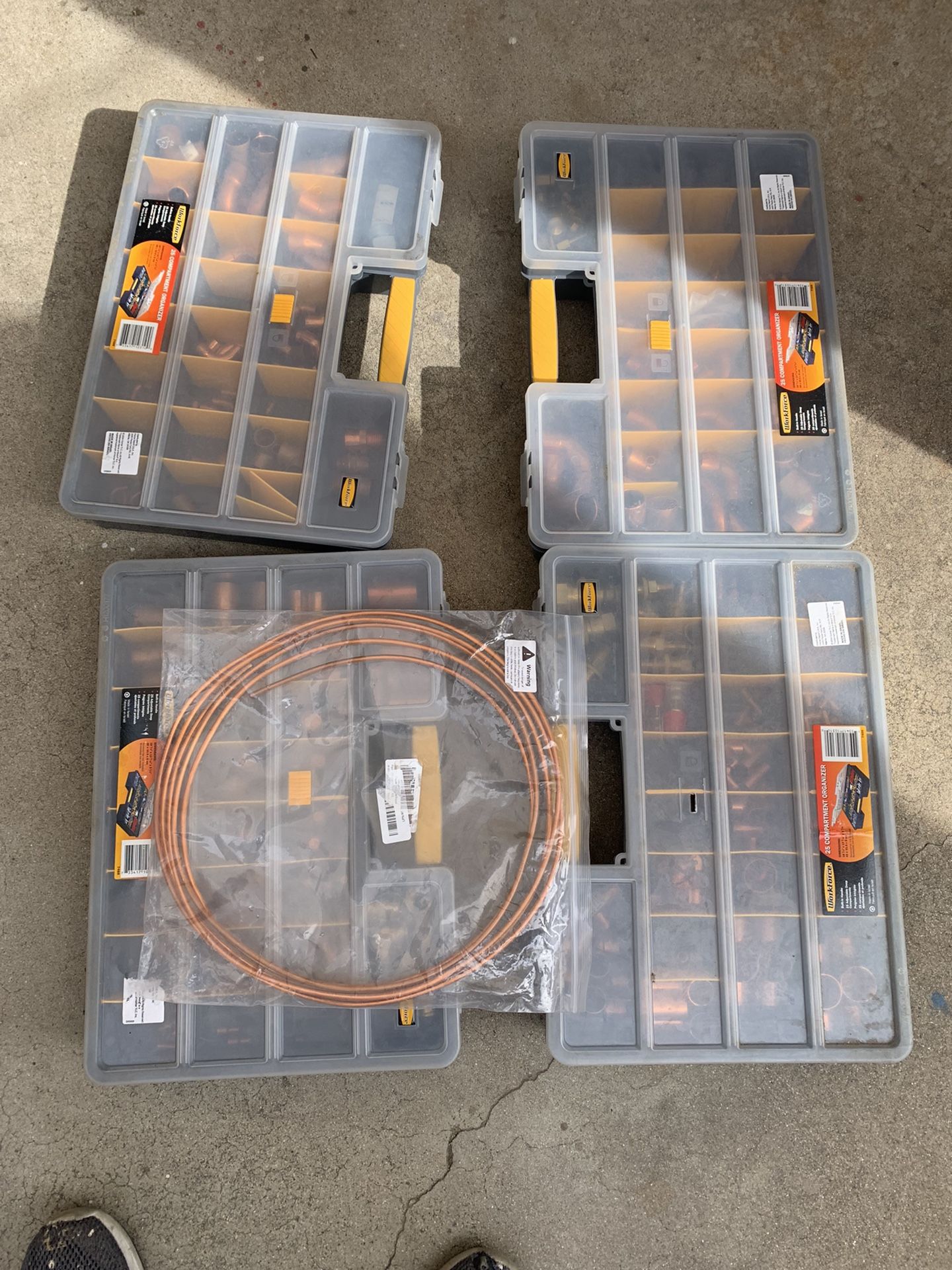 4 Parts Organizer With Copper Fittings And 1/4” Tube