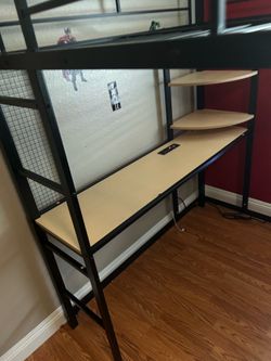 Full size loft bed with desk
