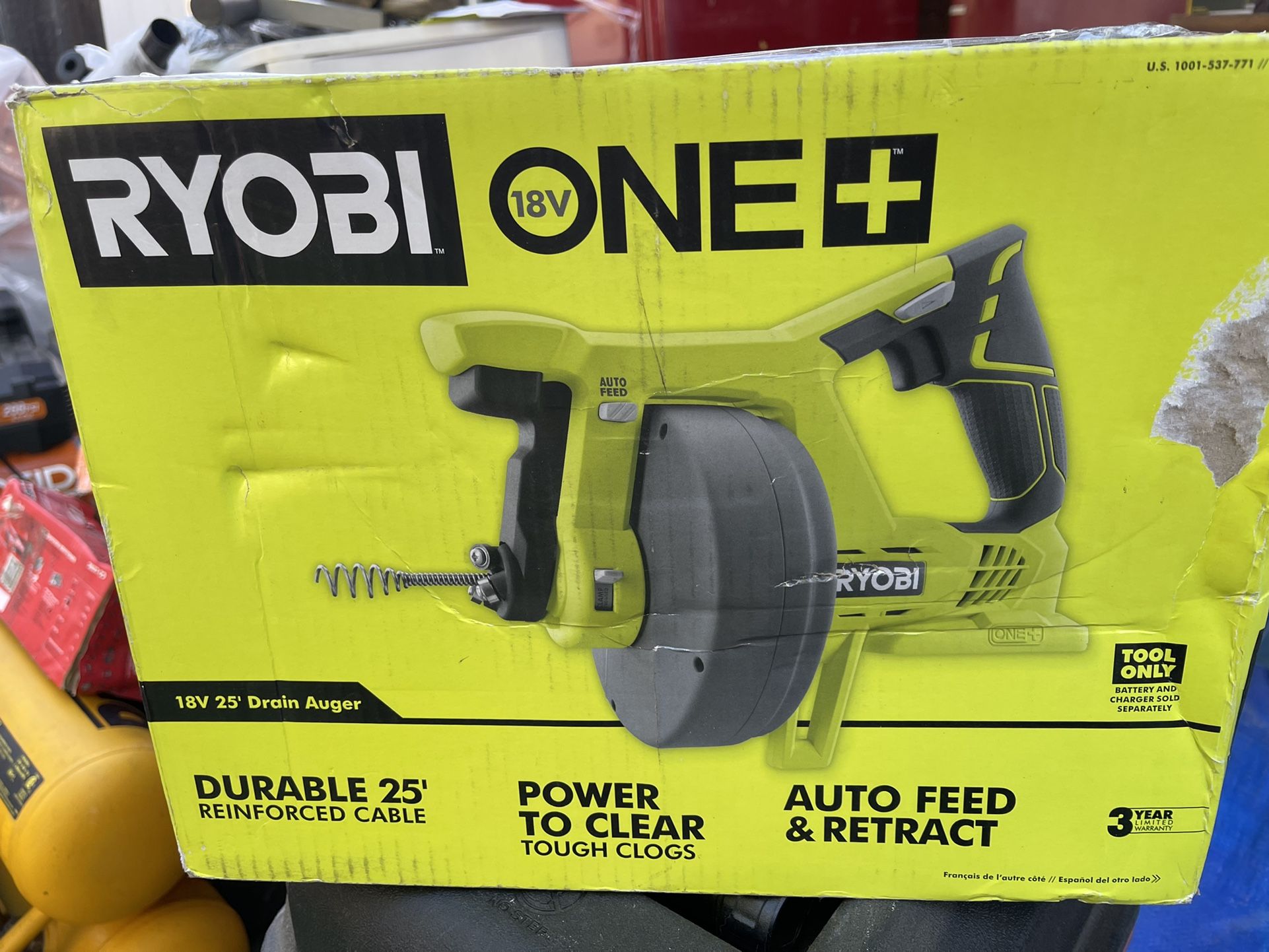 RYOBI ONE+ 18V Drain Auger (Tool Only)