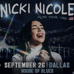 Nicki Nicole Thursday 9/26
Balcony First Row 