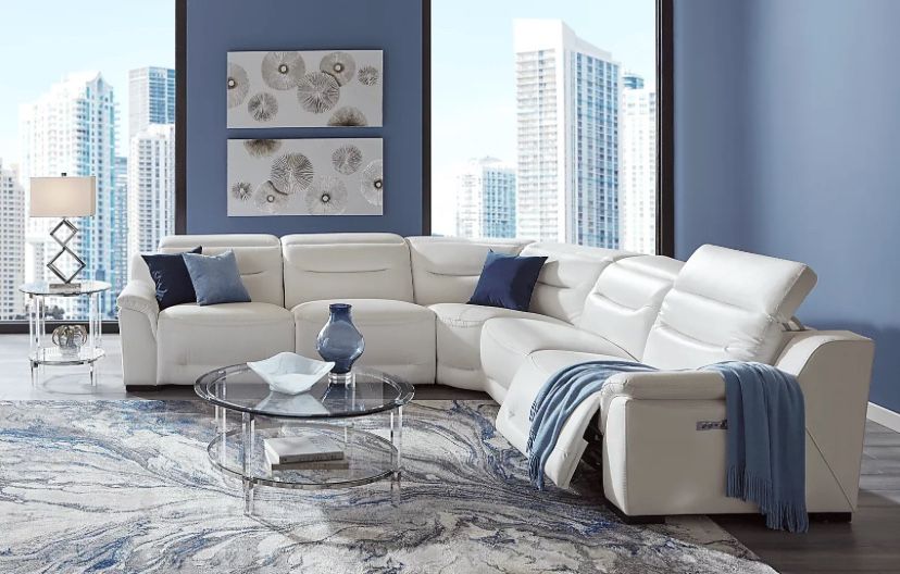 5 Piece Leather Dual Reclining Sectional