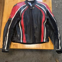 Frank Thomas Leather Armored Motorcycle Jacket 