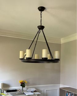 30" Pottery Barn Lucca Iron Chandelier