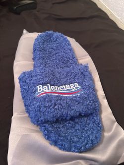 Balenciaga blue fury slide