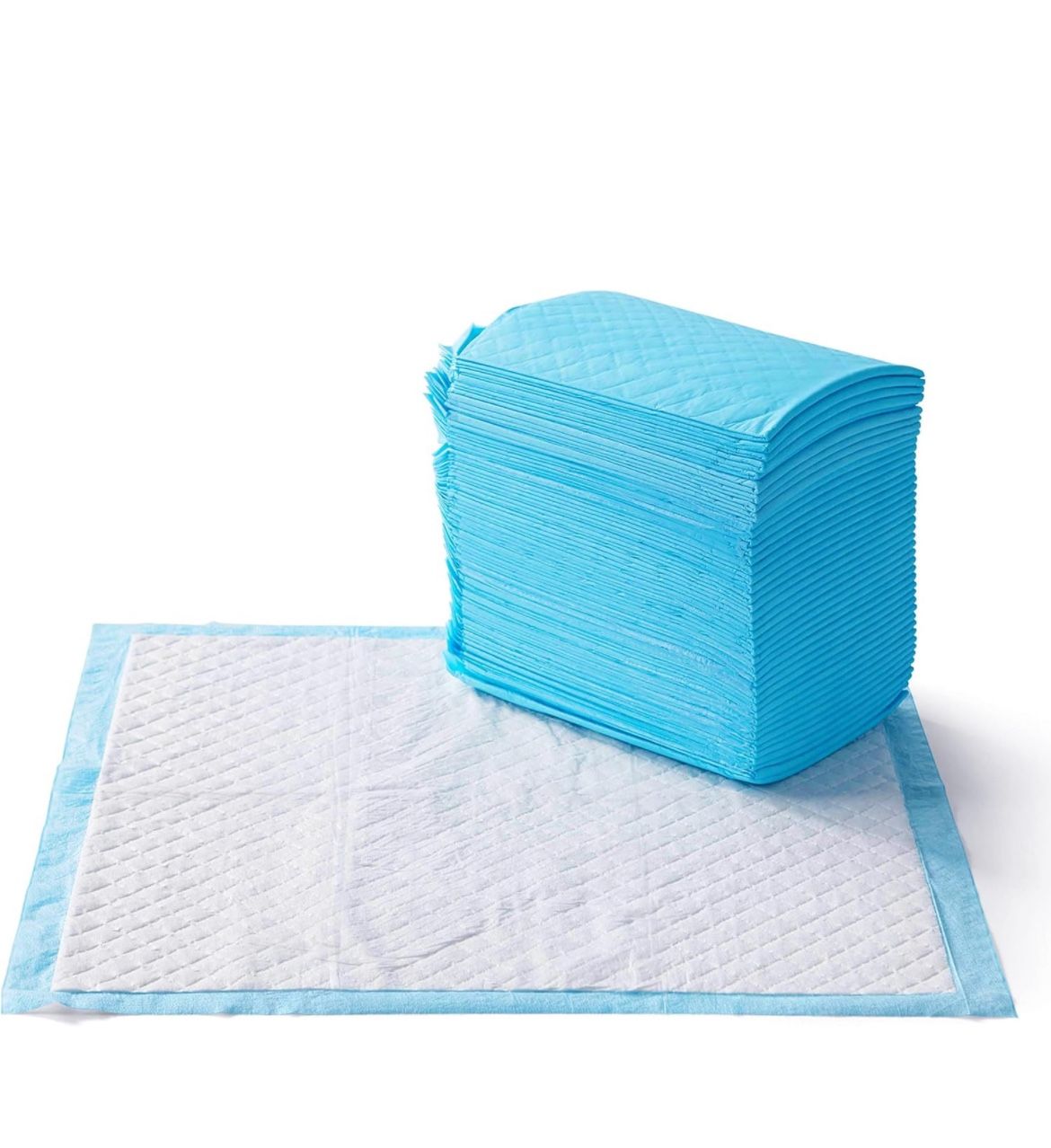 Amazon Basics Dog and Puppy Pee Pads with Leak-Proof Quick-Dry Design for Potty Training, Heavy Duty Absorbency, Regular Size, 24 x 23 Inches, Pack of