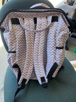 Chevron Print Crochet Backpack
