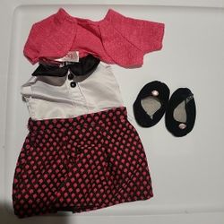 Our Generation 18" Doll Clothing Blouse Skirt/ Shawl And Slip Ons Pre Owned